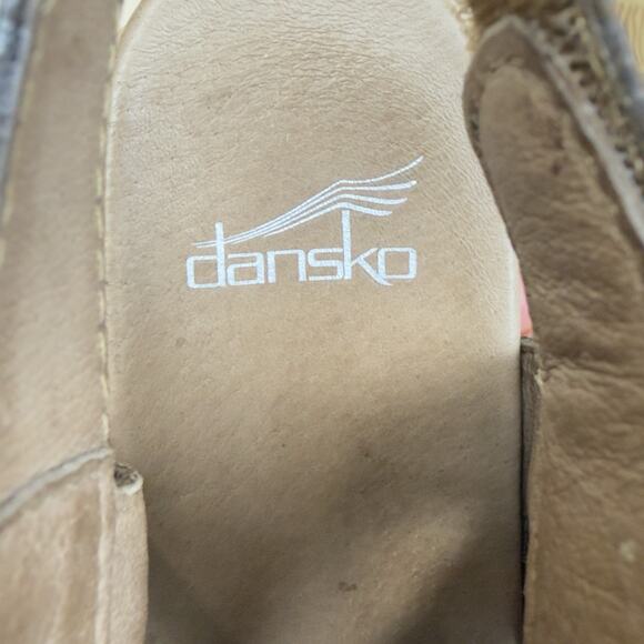 Dansko Demetra Brown Wooden Heel Sandals Women’s Size 38 - Picture 12 of 14